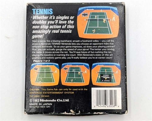 Tennis - Small Box - Complete In Box - (EEC) - NES Spil (B Grade) (Genbrug)
